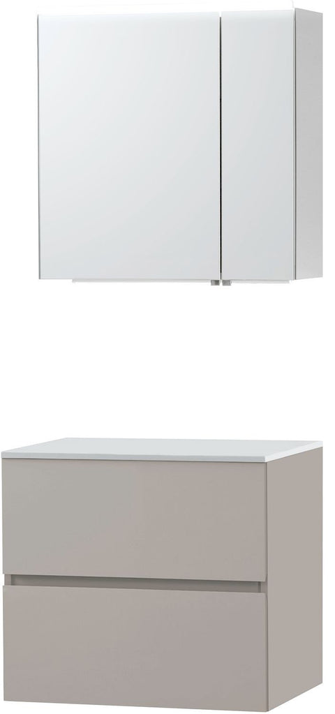 Meubel Molto poedergrijs 70 voor opbouwlavabo Solid spiegelkast