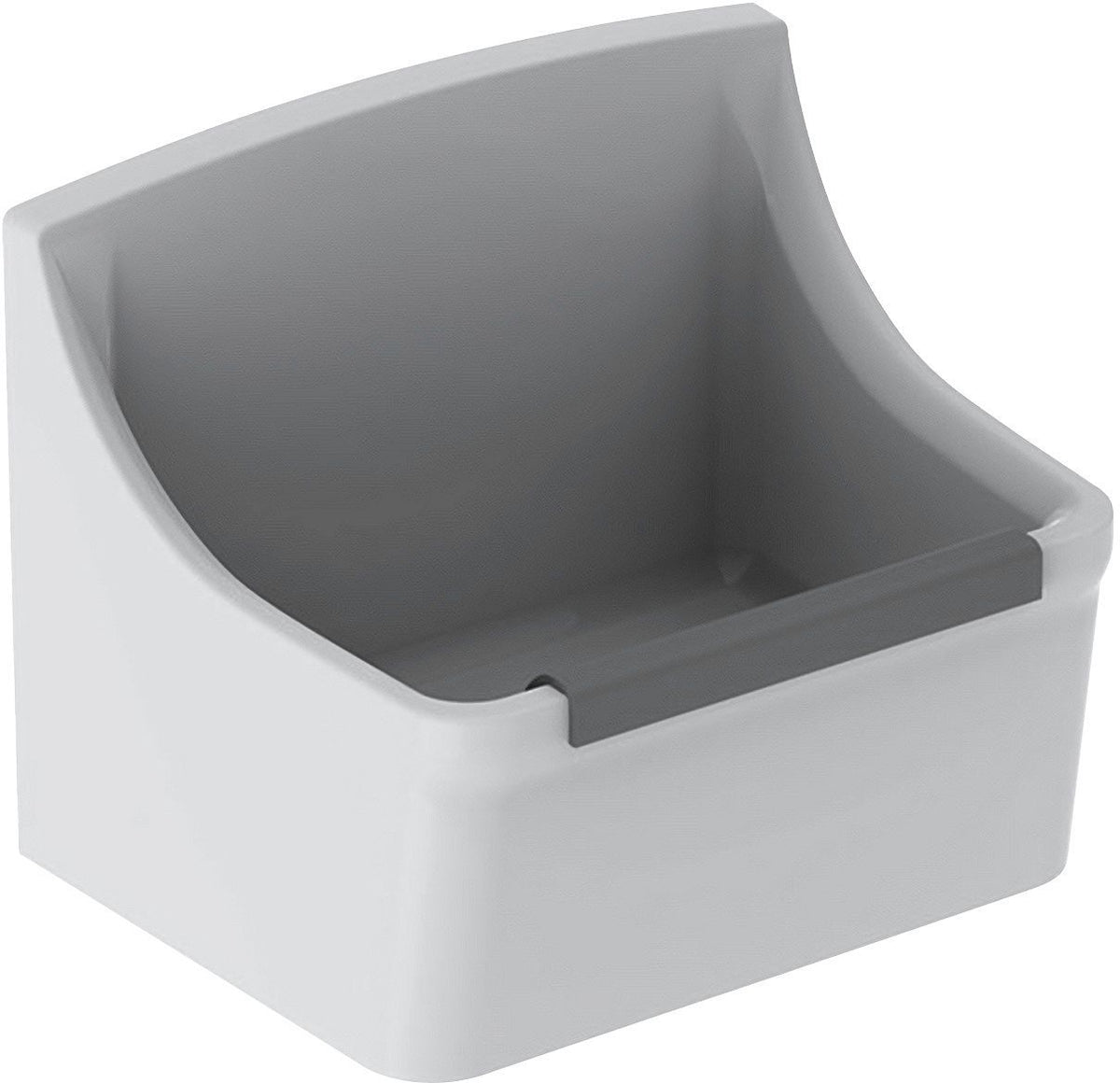 Uitgietbak+stootrand norma Geberit 450X350MM zonder gaten zonder overloop wit