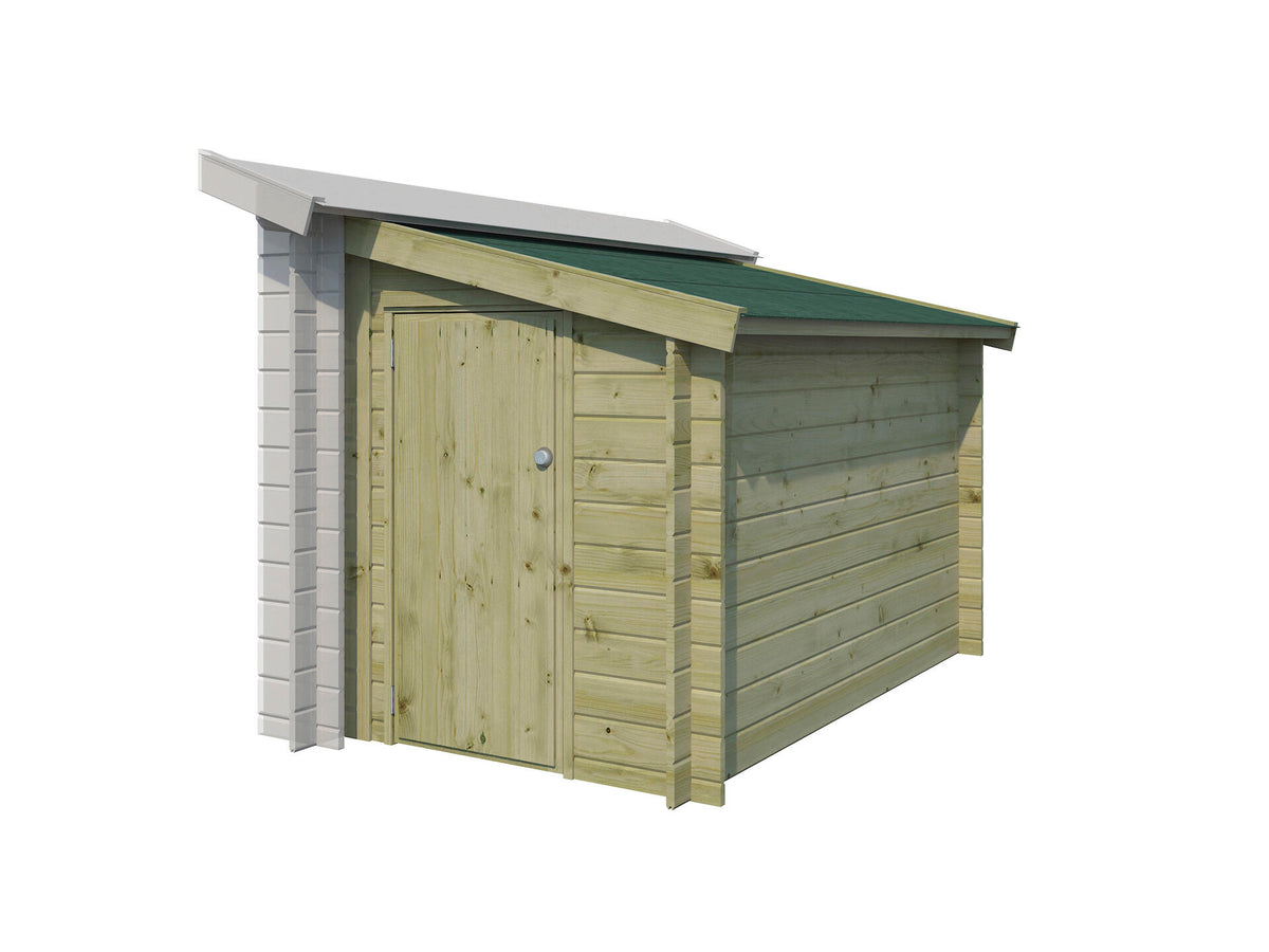 Gardenas aanbouwhuisje 150x265 cm hout geïmpregneerd roofing
