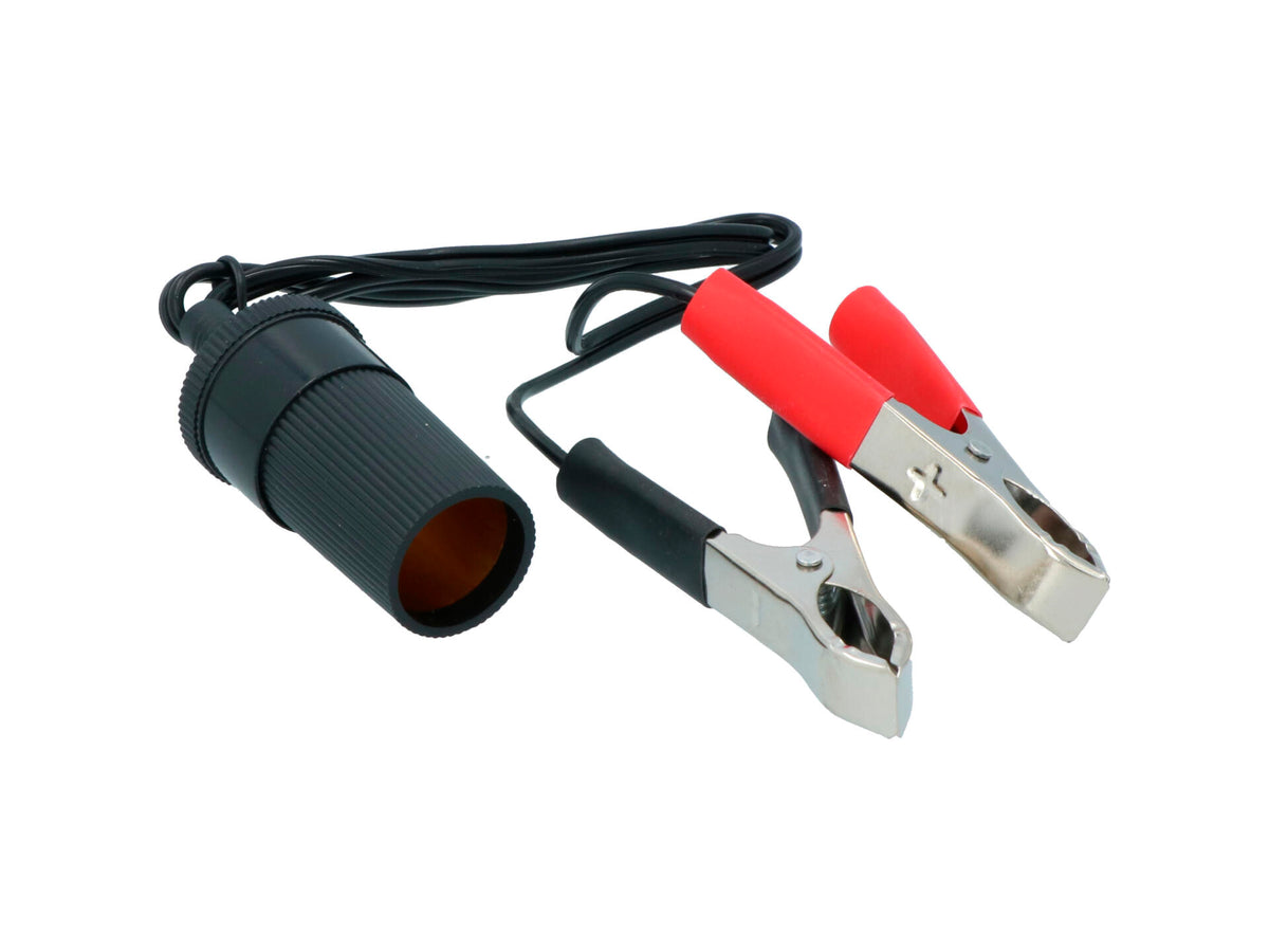 Carpoint aanstekerdoos met accuklemmen 12-24 V 10A