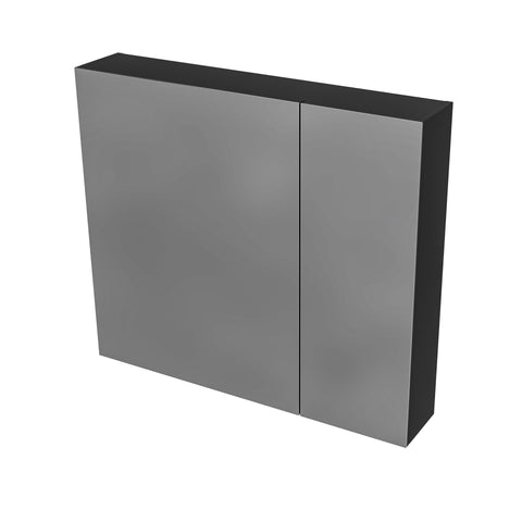BELVIT DRAVA spiegelkast 80×70 cm mat zwart met 2 enkelzijdige spiegeldeuren, spiegelkasten — SKU MB-19739-23266, EAN 5404029127826