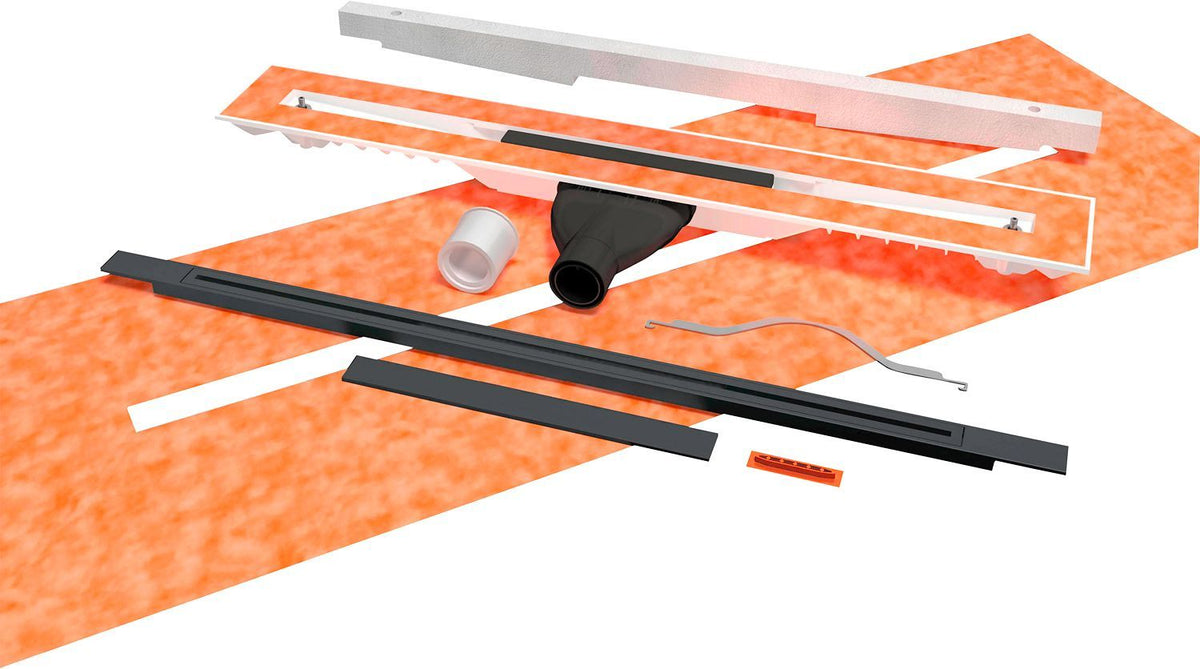 Vloergoot carrodrain twiggi XL Low Titanium 100-160CM