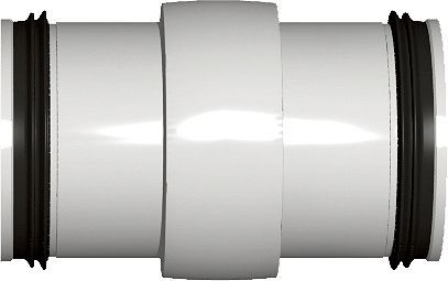 Dubbel koppelstuk Pp mm 40MM wit