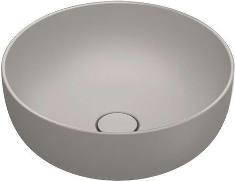Opbouwlavabo sfera catalano cataglaze+ diameter 42 H16 zonder overloop tortora satinato