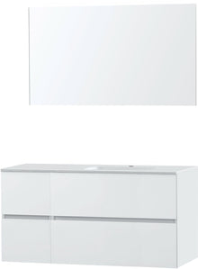 MEUBEL MOLTO POEDERWIT 125 RECHTS KUNSTMARMER SPIEGEL
