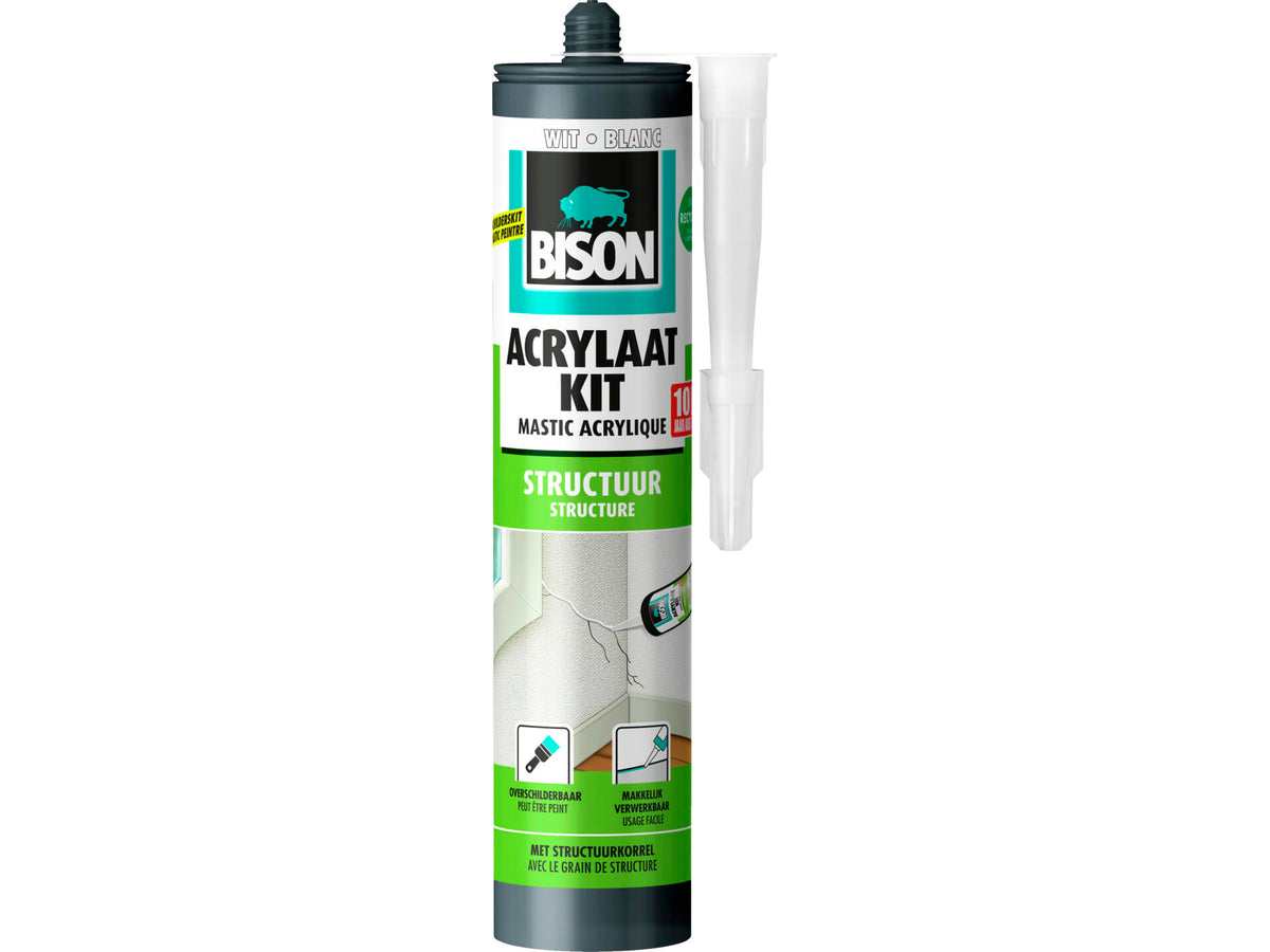 Bison acrylaatkit structuur 310ml wit
