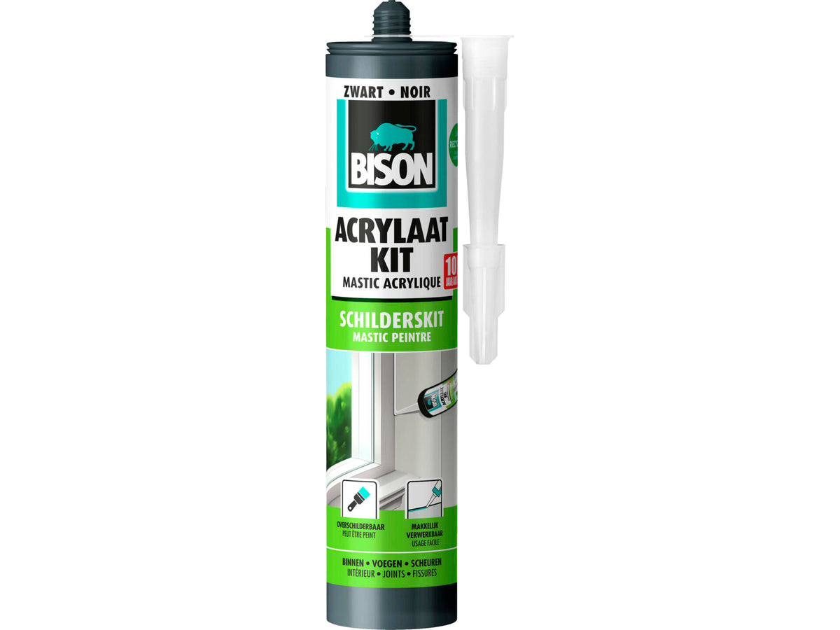 Bison acrylaatkit universeel 310ml zwart