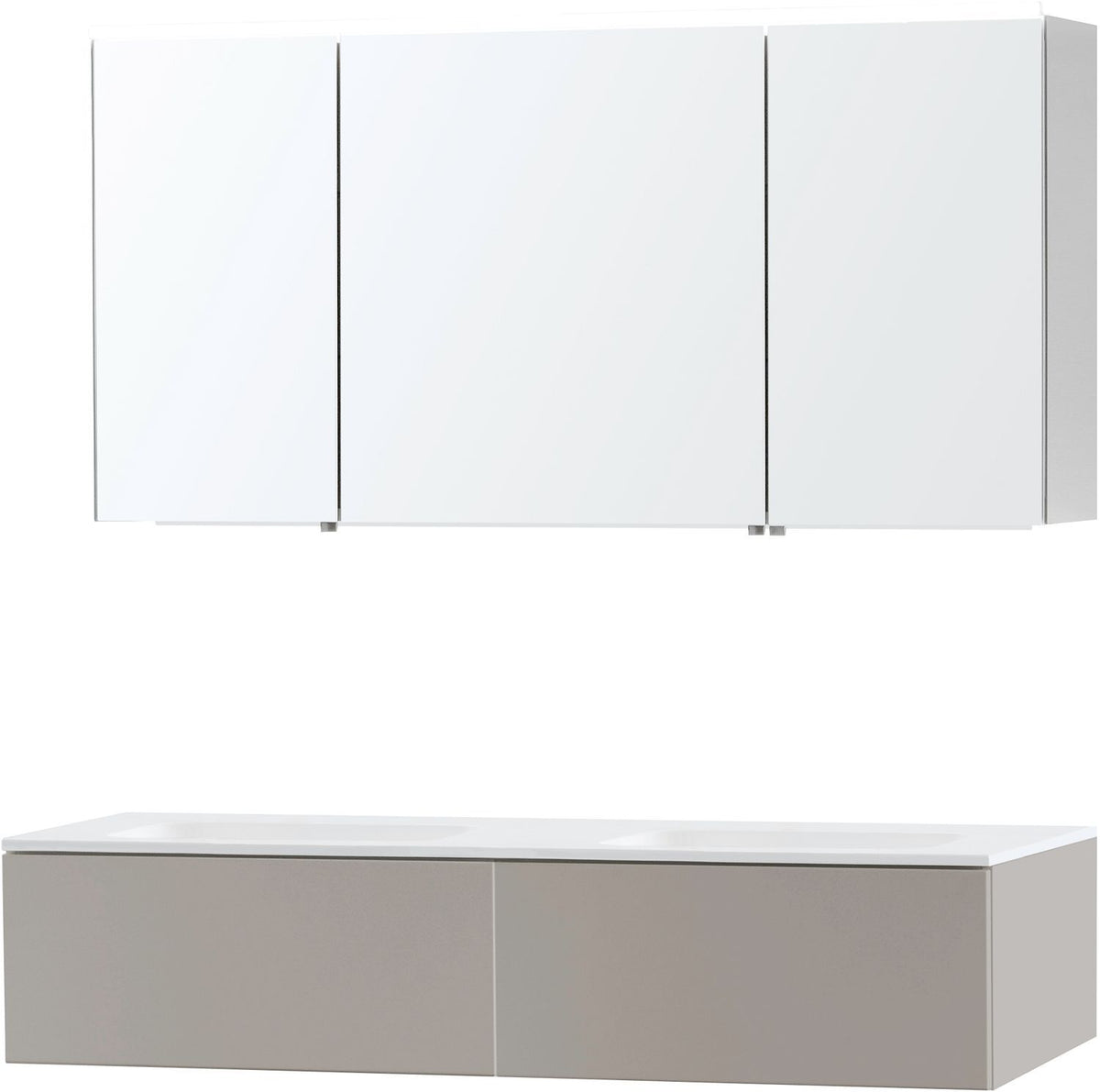 MEUBEL PURO DUO GRIJS 140 1 LADE SOLID MOLTO SPIEGELKAST