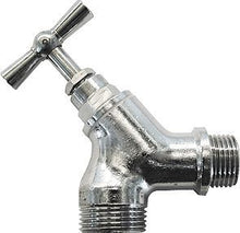 Chromat dubbel dienstkraan mini 1/2"-3/4"M zonder koppeling