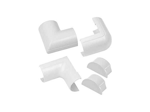 kit adaptateur pour goulotte demi-cercle 50x25 mm blanc 5 pièces