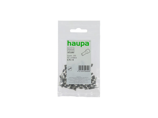 Haupa manchon de câble 0,75mm² 8mm gris