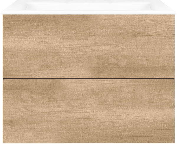 SOUS MEUBLE COFFEE 2 TIROIRS 80 CHENE DECOR CACHMIRE +LAVABO PORCELAINE SANS TROU ROBINET BLANC