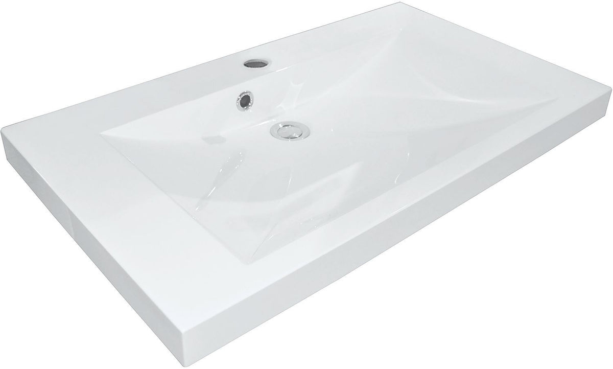 Tablet kunstmarmer cita 80X40,6 1 lavabo wit