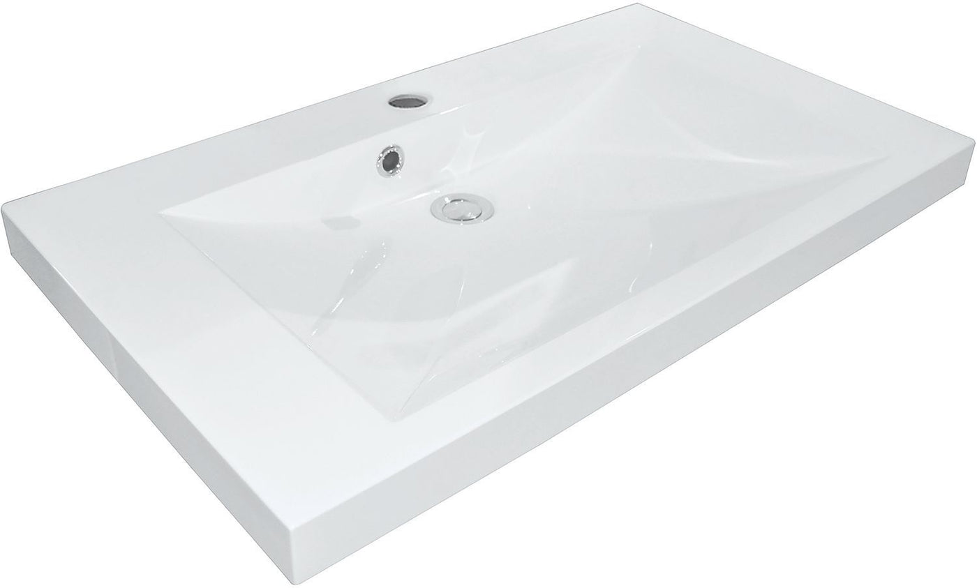 Tablet kunstmarmer cita 80X40,6 1 lavabo wit
