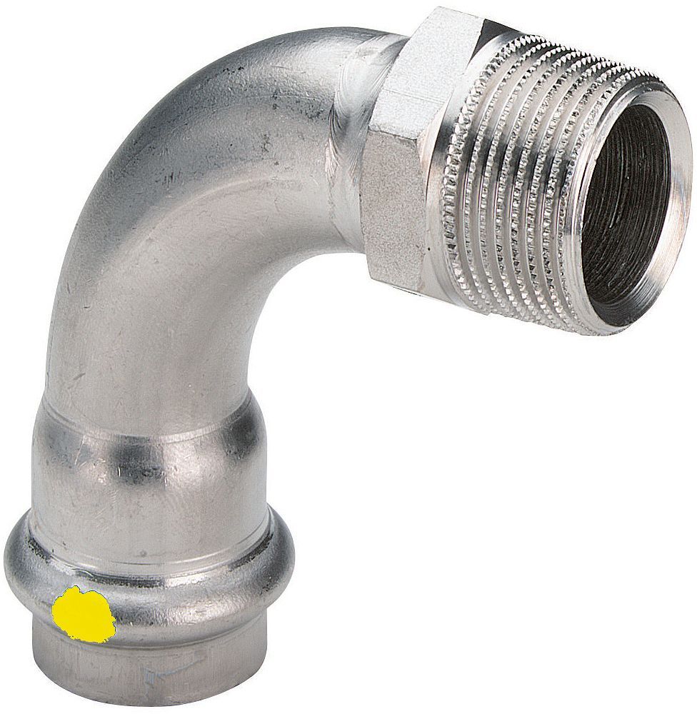 Elleboog 3/4"M-22MM sanpress inox gas Viega