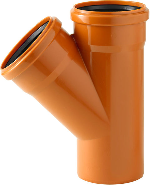 PVC reductie-t 45° riool 160-125-160MM rood/bruin, koppelingen — SKU DESCO-22957