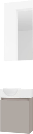 LAVE-MAINS FORM MINI QUO GAUCHE/ 1 PORT/MIROIR POUDRE GRIS