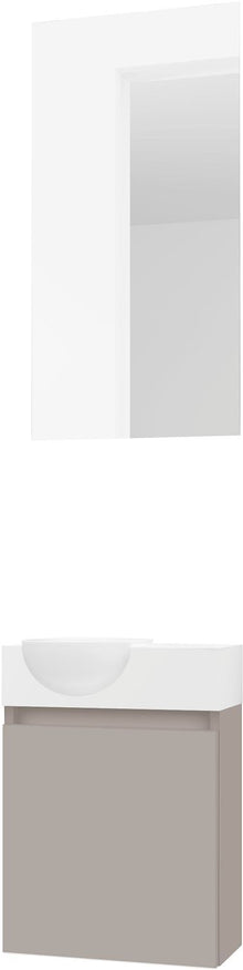 LAVE-MAINS FORM MINI QUO GAUCHE/ 1 PORT/MIROIR POUDRE GRIS