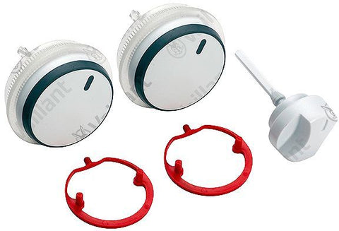 KNOPS, WIT, SET (3 STUKS)