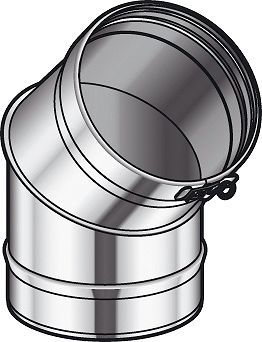 INOX ENKELW BOCHT 45° CONDENSOR POUJOULAT 130MM
