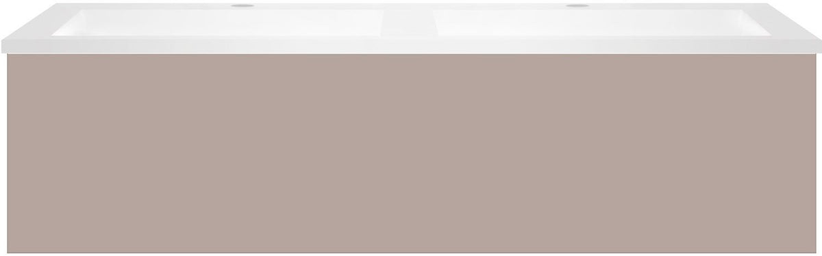 Onderbouw COFFEE 1 lade 120 duo basaltgrijs mat + dubbele wastafel kunstmarmer mat wit