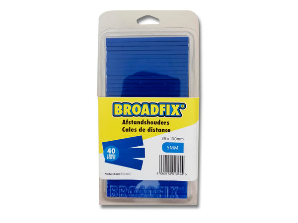 Broadfix cales d'espacement 100x28 mm 5mm plat 40 pièces
