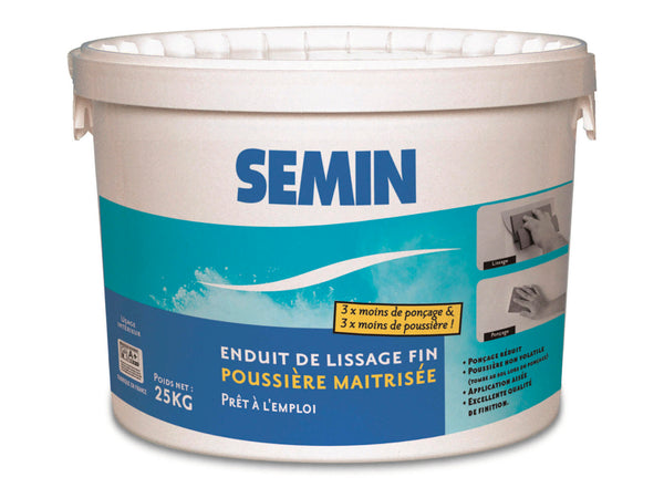 Semin afwerkplamuur minder stof 25kg