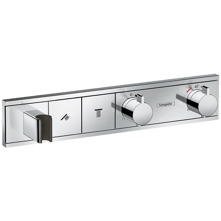 Afwerkset thermostaat voor 2 sytemen rainselect HG +handdouchehouder chroom