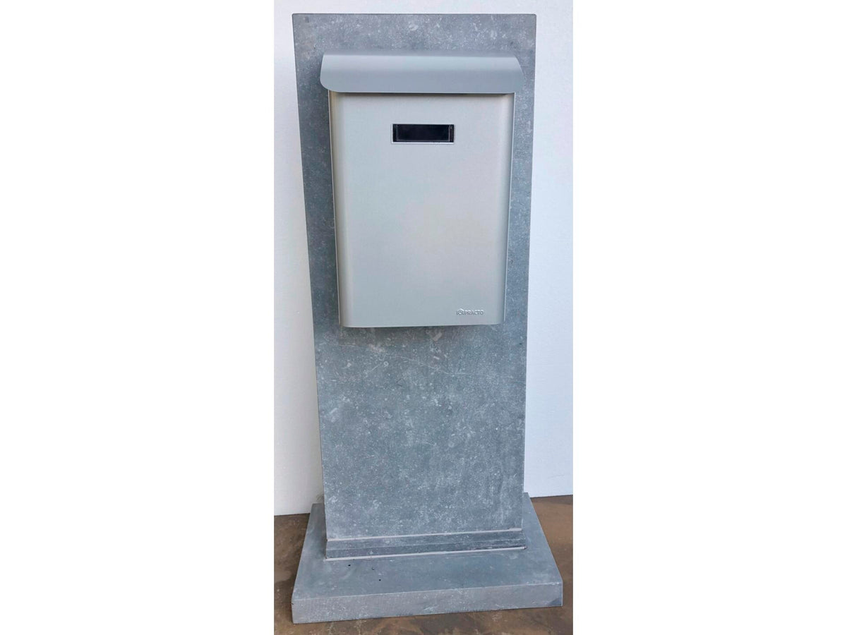 De Witte KB008 brievenbus blauwe hardsteen/aluminium grijs