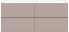 Onderbouw COFFEE 4 lades 140 duo basaltgrijs mat +dubbele wastafel porselein zonder kraangat wit