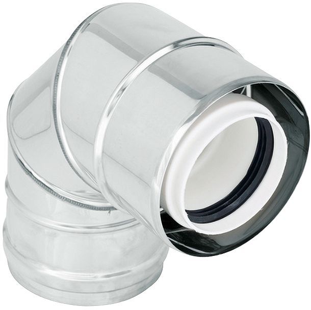 UNIFLOW CONCENTRISCHE BOCHT 80/125MM 90° INOX/PP