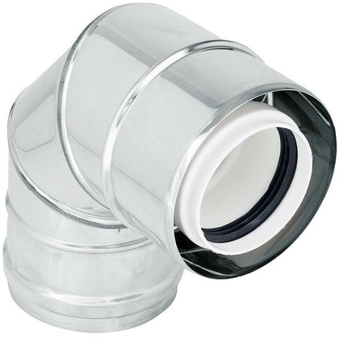 UNIFLOW CONCENTRISCHE BOCHT 80/125MM 90° INOX/PP