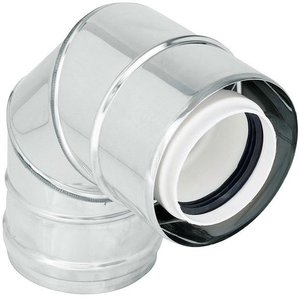 UNIFLOW COUDE CONCENTRIQUE 80/125MM 90° INOX/PP
