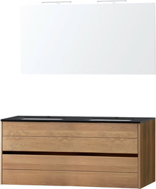 MEUBLE COMBO CHENE MASSIF 140 BLEU BELGE MIROIR