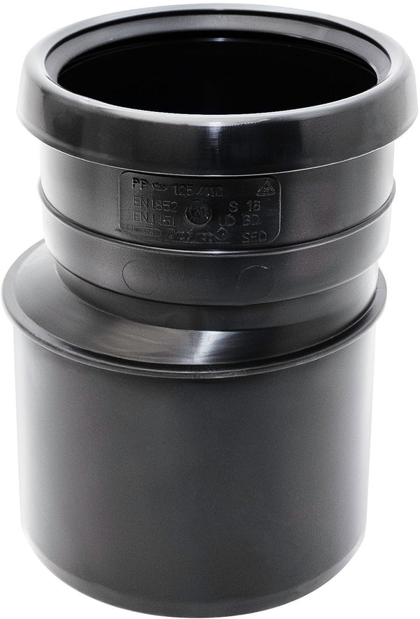 VERLOOPSTUK PP MF +DICHTING 125-110MM ZWART