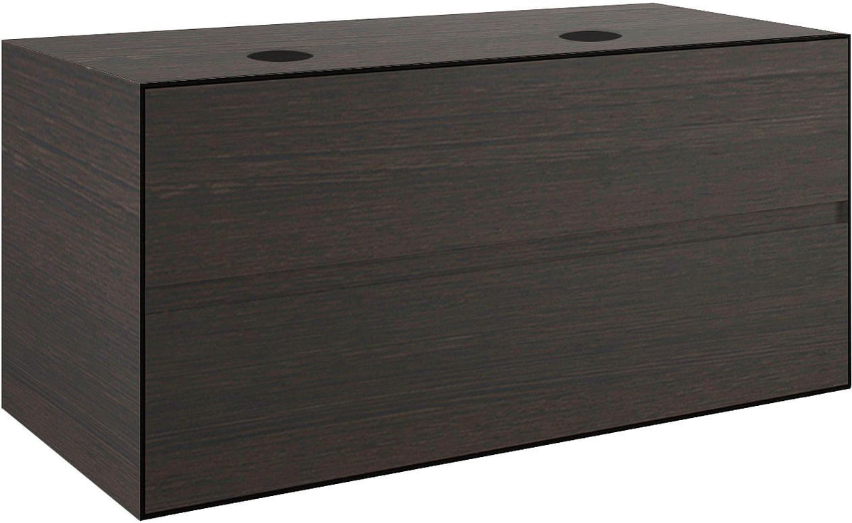 Onderbouw 2LADES+TABLET voor 2 opbouwlavabos tenso 120CM zonder kraangat wenge
