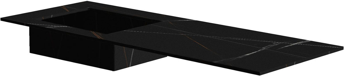 TABLET KERAMISCH MARMER PURO LAVABO S LINKS B140 H1,2 ZONDER KRAANGAT BAMBOO BLACK