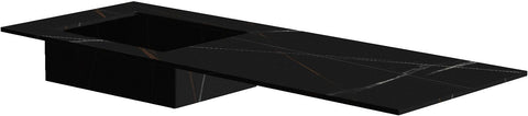 TABLET KERAMISCH MARMER PURO LAVABO S LINKS B140 H1,2 ZONDER KRAANGAT BAMBOO BLACK