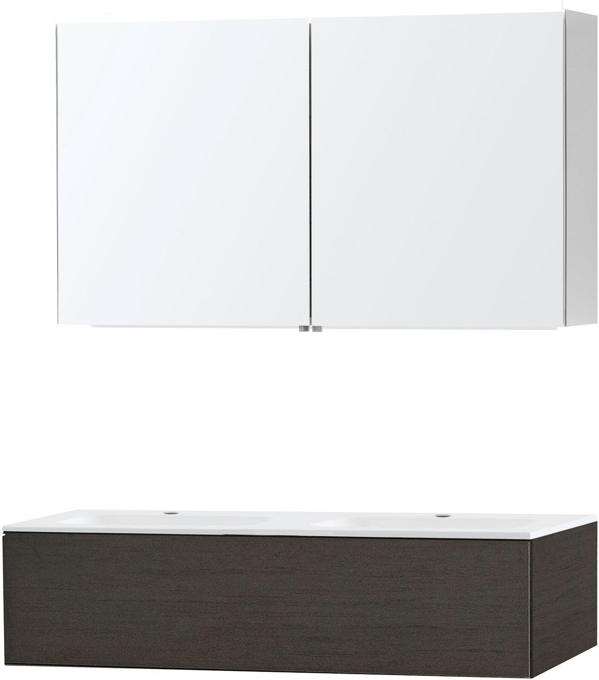 Meubel puro duo wenge 120 1 lade kunstmarmer spiegelkast