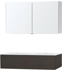Meubel puro duo wenge 120 1 lade kunstmarmer spiegelkast