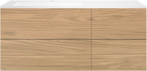 ONDERBOUW COFFEE 4 LADES 140 EIK  KLASSIEK+WASTAFEL LINKS KUNSTMARMER WIT