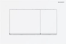 PLAQUE DE COMMANDE 2 TOUCHES SIGMA20 CARRE GEBERIT BLANC AVEC BANDE DESIGN EN BLANC MAT