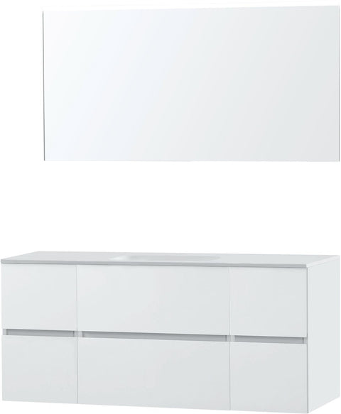 Meubel Molto poederwit 140 1 lavabo Solid spiegel
