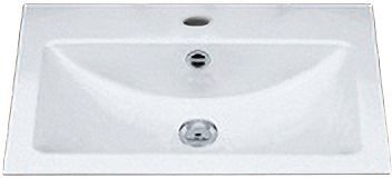 Inbouw lavabo EB.R585H 585X405MM +kraangat/overloop wit