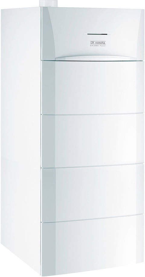 Condenserende vloerketel met onderstaande boiler 160L calora tower gas 14,5KW all-in-one