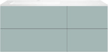 ONDERBOUW COFFEE 4 LADES 140 IJSBLAUW ZACHT MAT+WASTAFEL LINKS KUNSTMARMER WIT