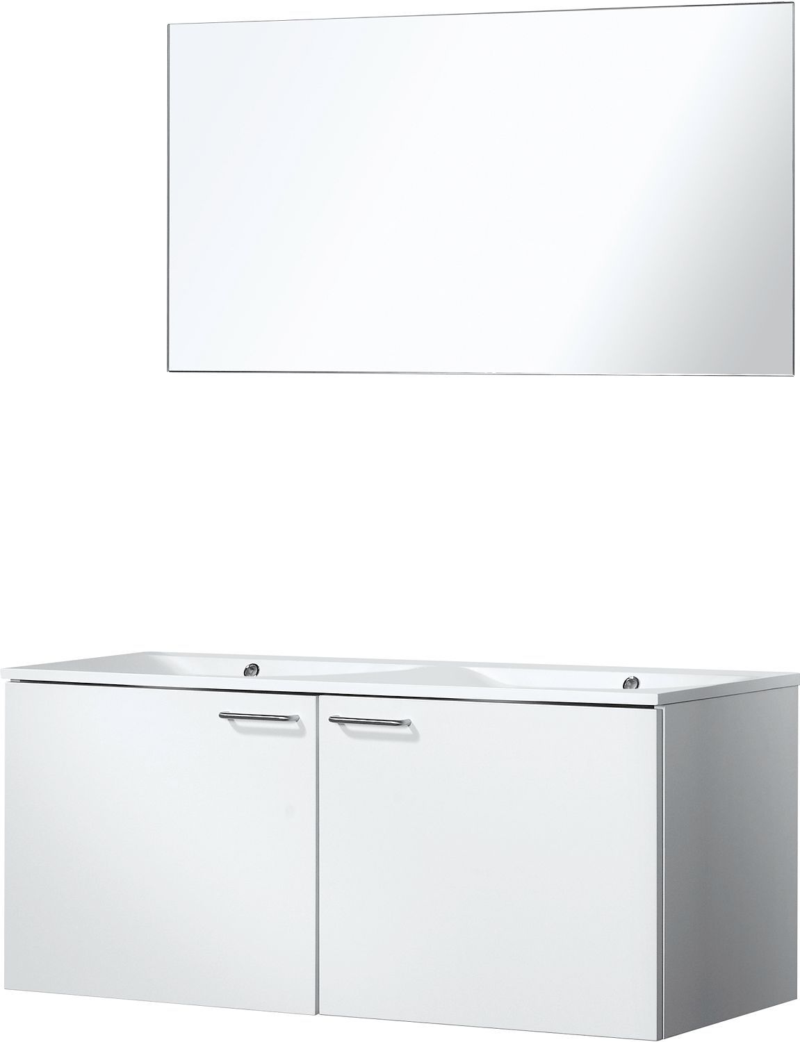 Meubel bizzy 120/120 met spiegel 120 wit