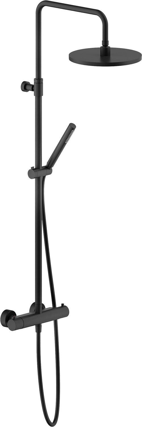 DOUCHEZUIL+ THERMOSTAAT TONDA 25CM ECO 9L/MIN MAT ZWART