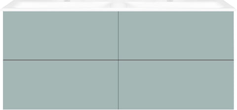 ONDERBOUW COFFEE 4 LADES 140 DUO IJSBLAUW ZACHT MAT +DUBBELE WASTAFEL PORSELEIN WIT