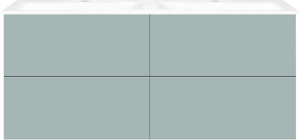ONDERBOUW COFFEE 4 LADES 140 DUO IJSBLAUW ZACHT MAT +DUBBELE WASTAFEL PORSELEIN WIT